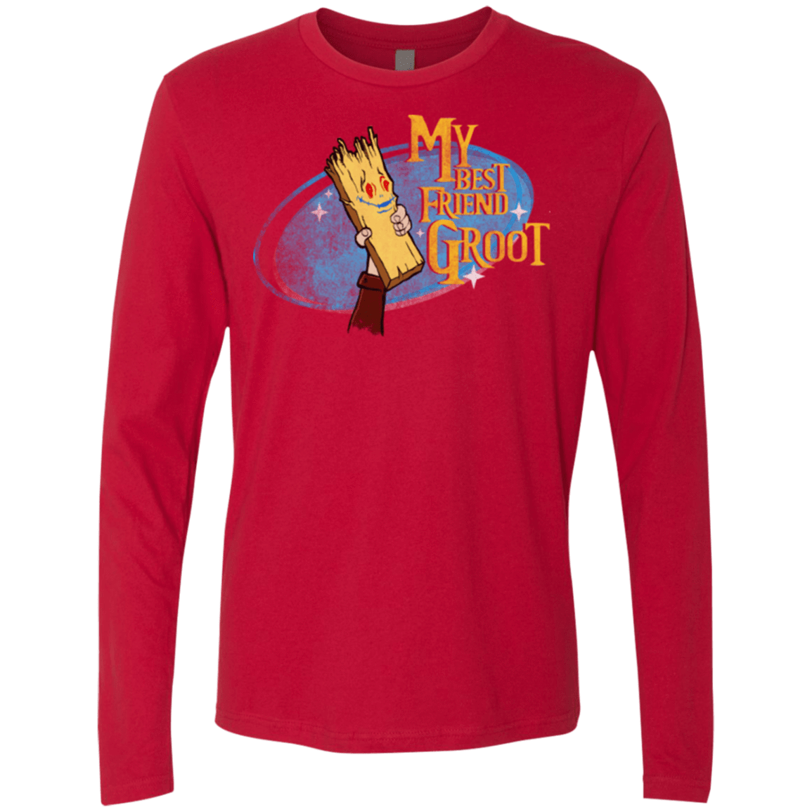 T-Shirts Red / Small My Best Friend Groot Men's Premium Long Sleeve