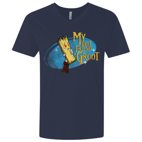 T-Shirts Midnight Navy / X-Small My Best Friend Groot Men's Premium V-Neck