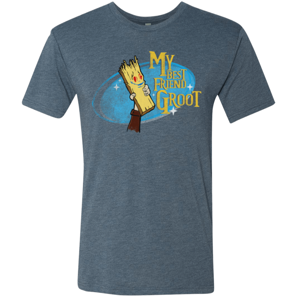 T-Shirts Indigo / Small My Best Friend Groot Men's Triblend T-Shirt