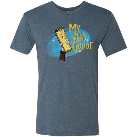 T-Shirts Indigo / Small My Best Friend Groot Men's Triblend T-Shirt