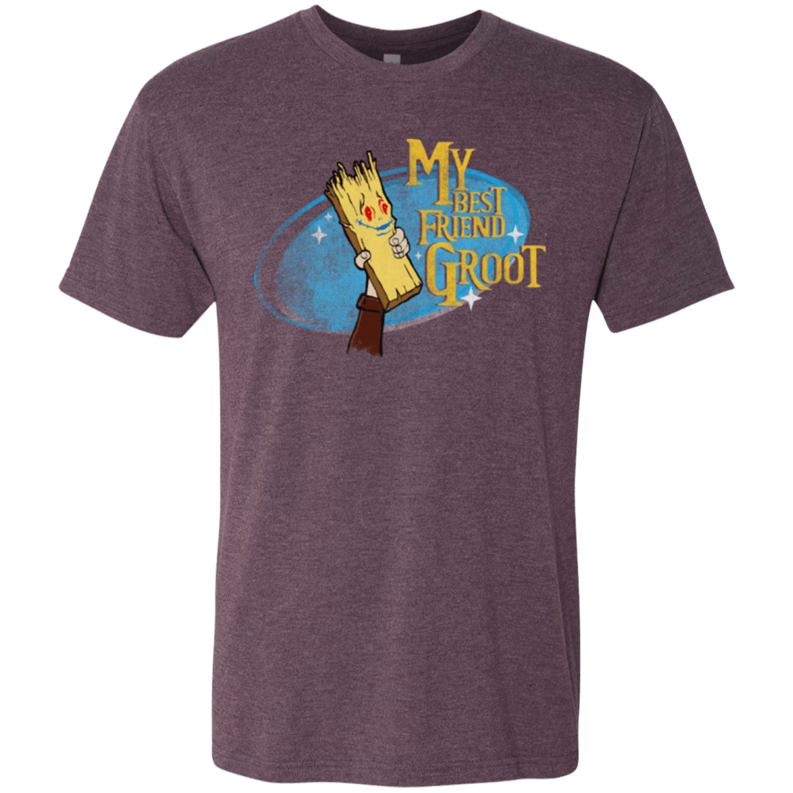 T-Shirts Vintage Purple / Small My Best Friend Groot Men's Triblend T-Shirt