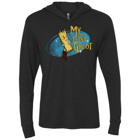 T-Shirts Vintage Black / X-Small My Best Friend Groot Triblend Long Sleeve Hoodie Tee