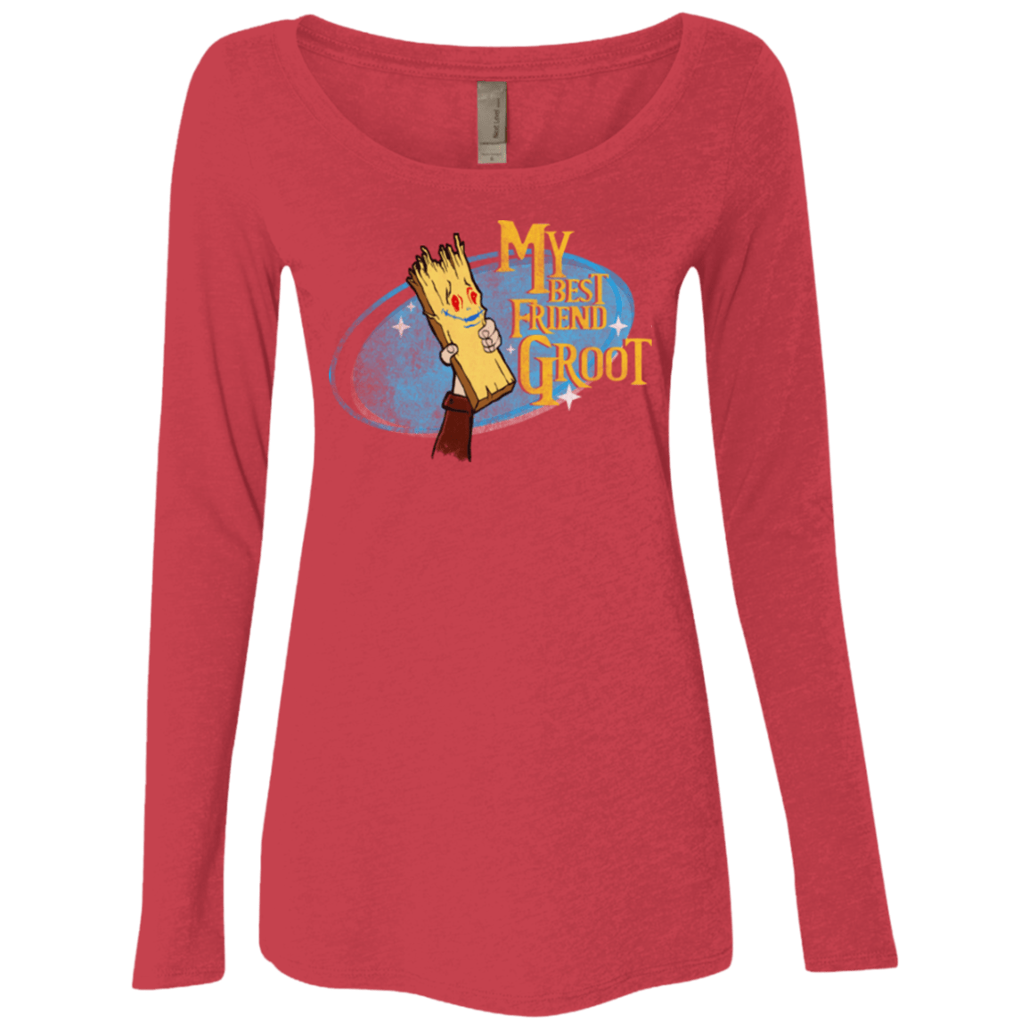 T-Shirts Vintage Red / Small My Best Friend Groot Women's Triblend Long Sleeve Shirt