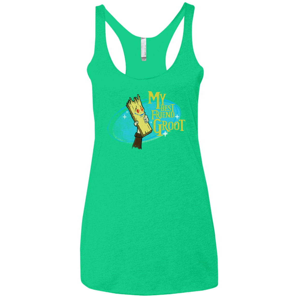 T-Shirts Envy / X-Small My Best Friend Groot Women's Triblend Racerback Tank