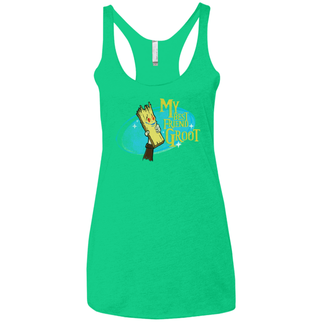 T-Shirts Envy / X-Small My Best Friend Groot Women's Triblend Racerback Tank