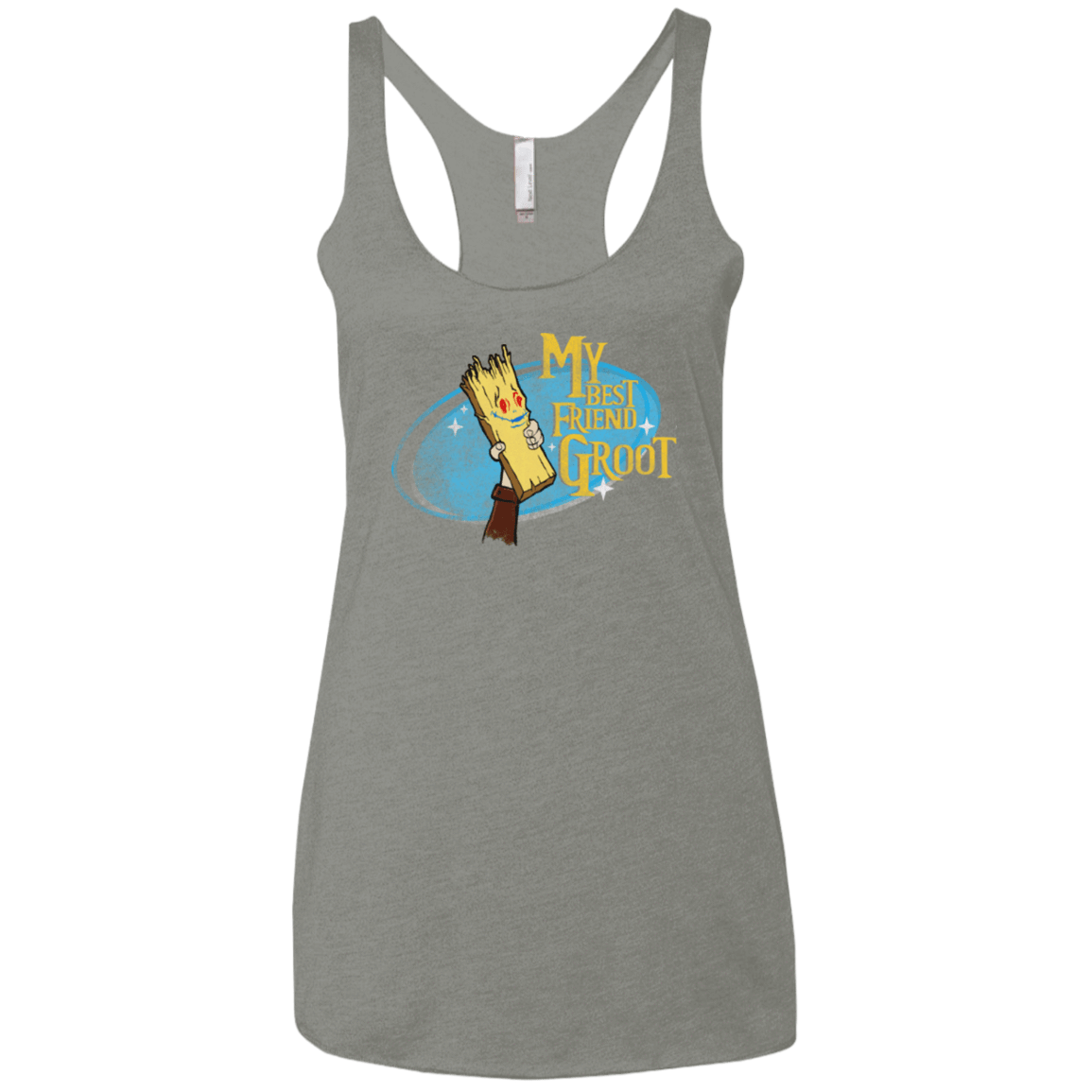 T-Shirts Venetian Grey / X-Small My Best Friend Groot Women's Triblend Racerback Tank