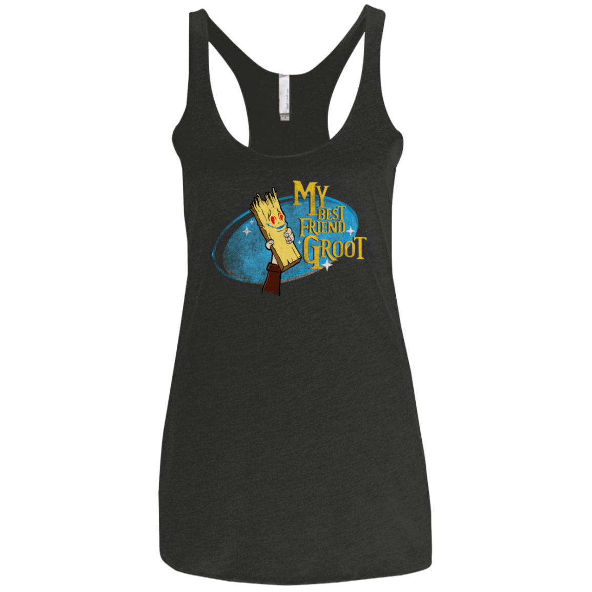 T-Shirts Vintage Black / X-Small My Best Friend Groot Women's Triblend Racerback Tank