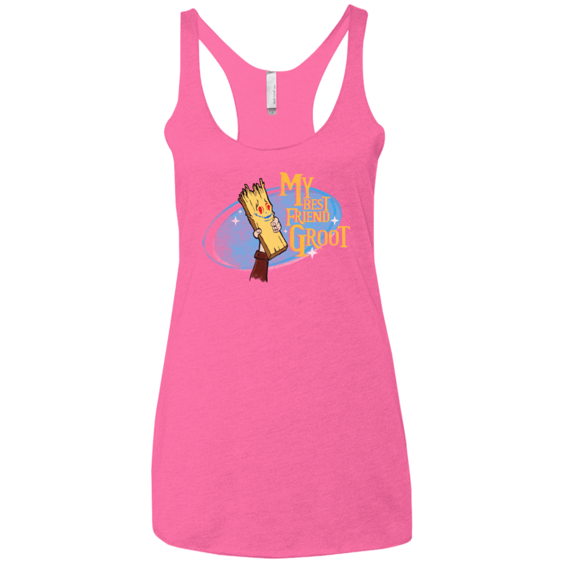 T-Shirts Vintage Pink / X-Small My Best Friend Groot Women's Triblend Racerback Tank