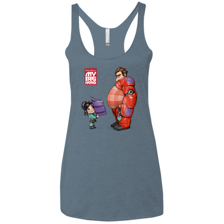 T-Shirts Indigo / X-Small My Big Hero Women's Triblend Racerback Tank