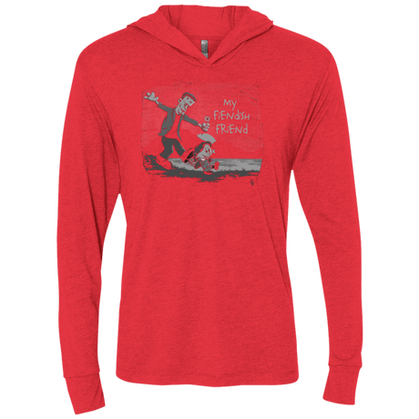 T-Shirts Vintage Red / X-Small My Fiendish Friend Triblend Long Sleeve Hoodie Tee