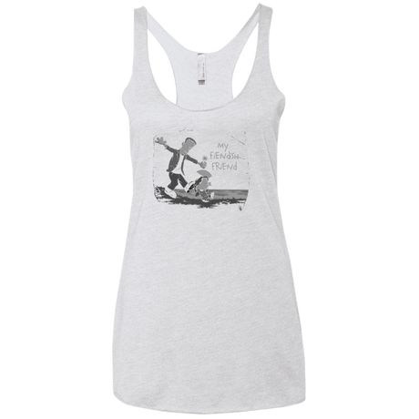 T-Shirts Heather White / X-Small My Fiendish Friend Women's Triblend Racerback Tank
