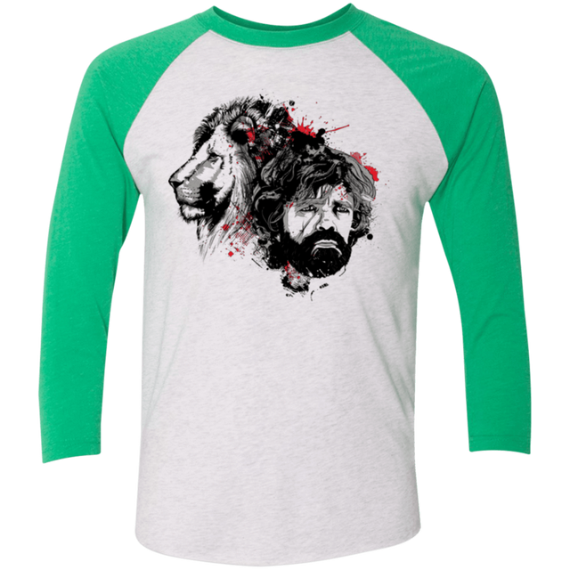 T-Shirts Heather White/Envy / X-Small MY LION Men's Triblend 3/4 Sleeve