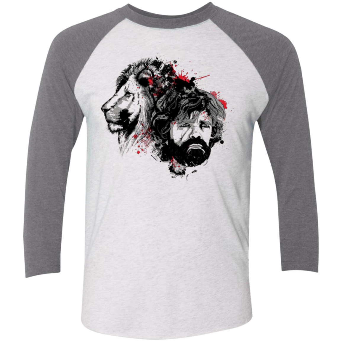 T-Shirts Heather White/Premium Heather / X-Small MY LION Men's Triblend 3/4 Sleeve