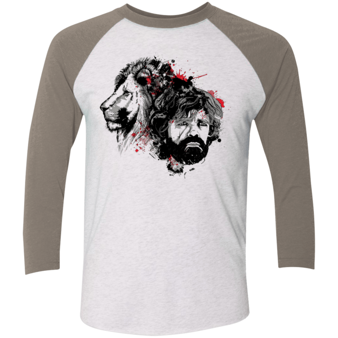 T-Shirts Heather White/Vintage Grey / X-Small MY LION Men's Triblend 3/4 Sleeve