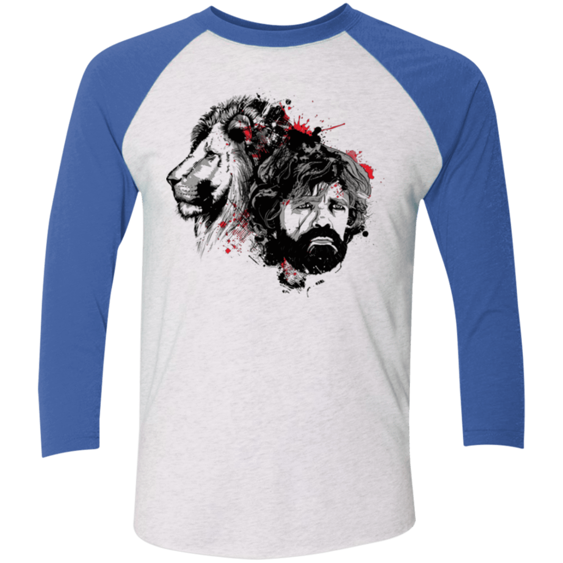 T-Shirts Heather White/Vintage Royal / X-Small MY LION Men's Triblend 3/4 Sleeve