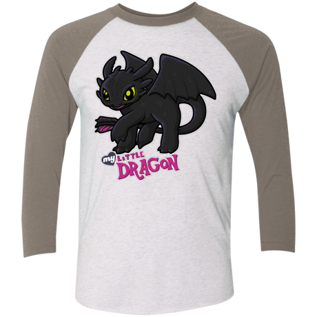 T-Shirts Heather White/Vintage Grey / X-Small MY LITTLE DRAGON Men's Triblend 3/4 Sleeve