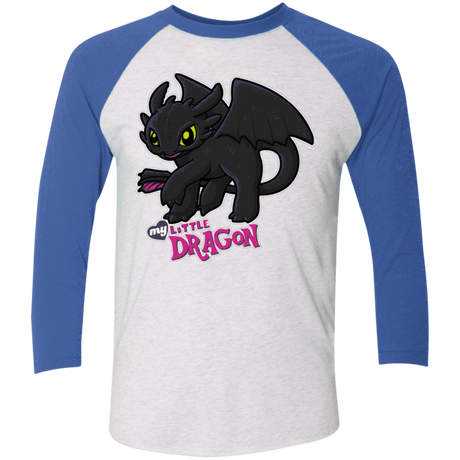 T-Shirts Heather White/Vintage Royal / X-Small MY LITTLE DRAGON Men's Triblend 3/4 Sleeve