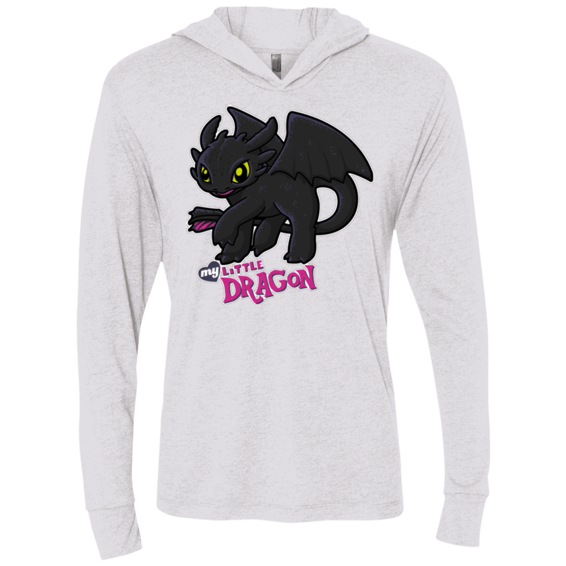 T-Shirts Heather White / X-Small MY LITTLE DRAGON Triblend Long Sleeve Hoodie Tee