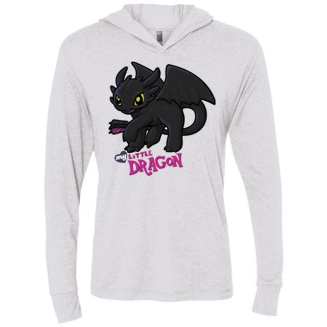 T-Shirts Heather White / X-Small MY LITTLE DRAGON Triblend Long Sleeve Hoodie Tee