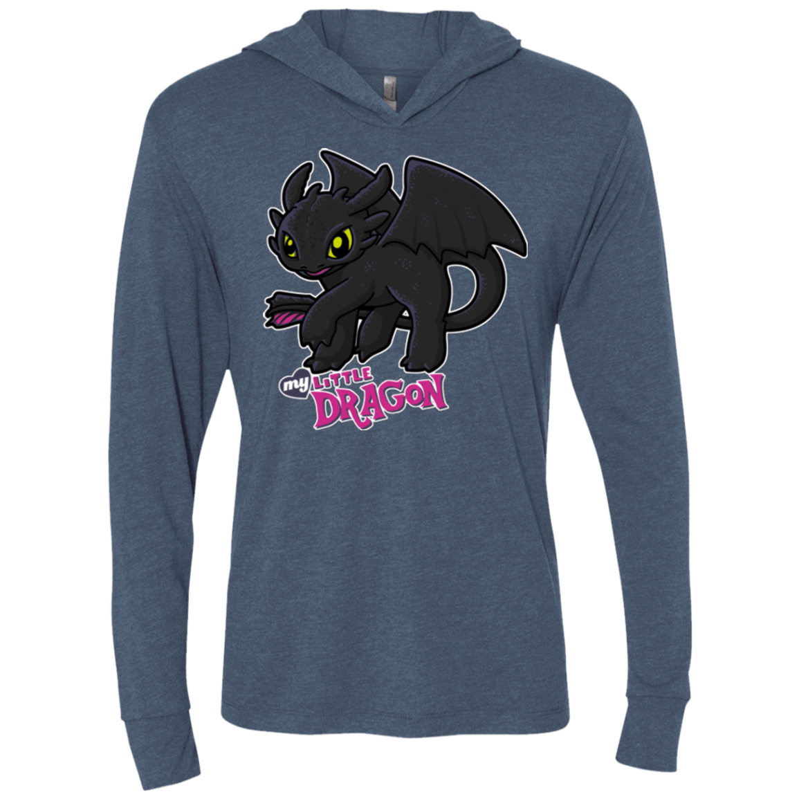 T-Shirts Indigo / X-Small MY LITTLE DRAGON Triblend Long Sleeve Hoodie Tee