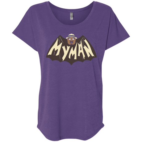 T-Shirts Purple Rush / X-Small My Man! Triblend Dolman Sleeve