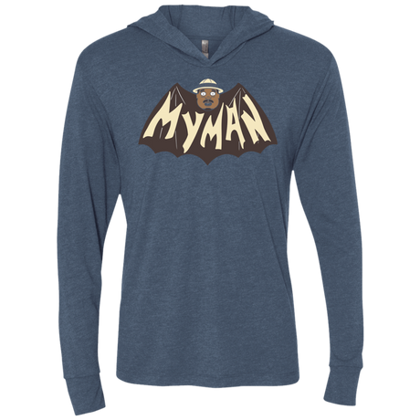 T-Shirts Indigo / X-Small My Man! Triblend Long Sleeve Hoodie Tee