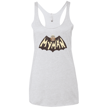 T-Shirts Heather White / X-Small My Man! Women's Triblend Racerback Tank