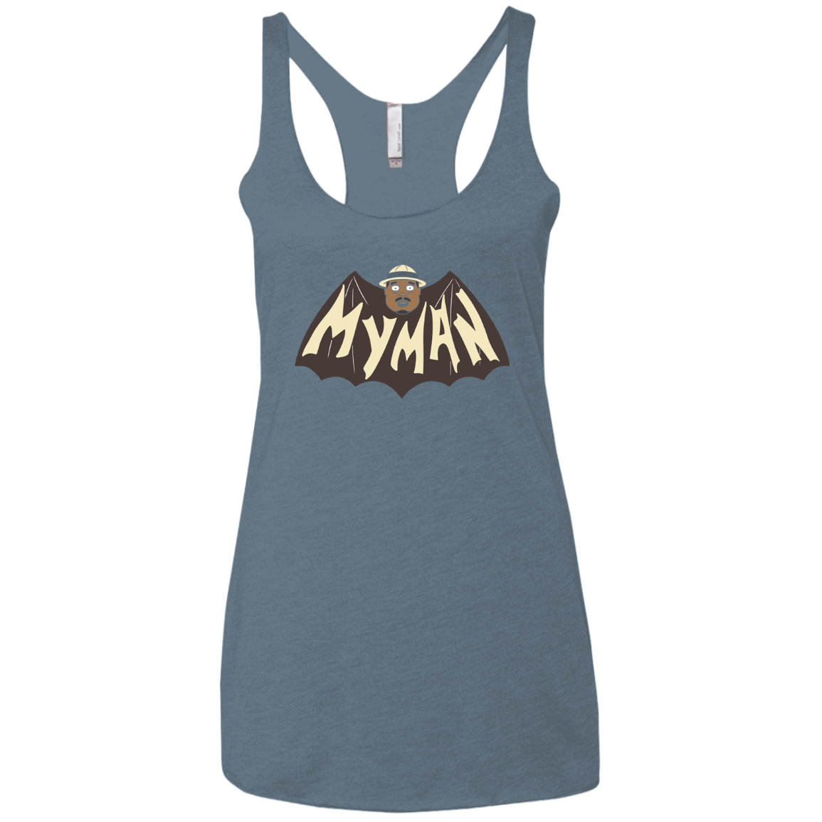 T-Shirts Indigo / X-Small My Man! Women's Triblend Racerback Tank
