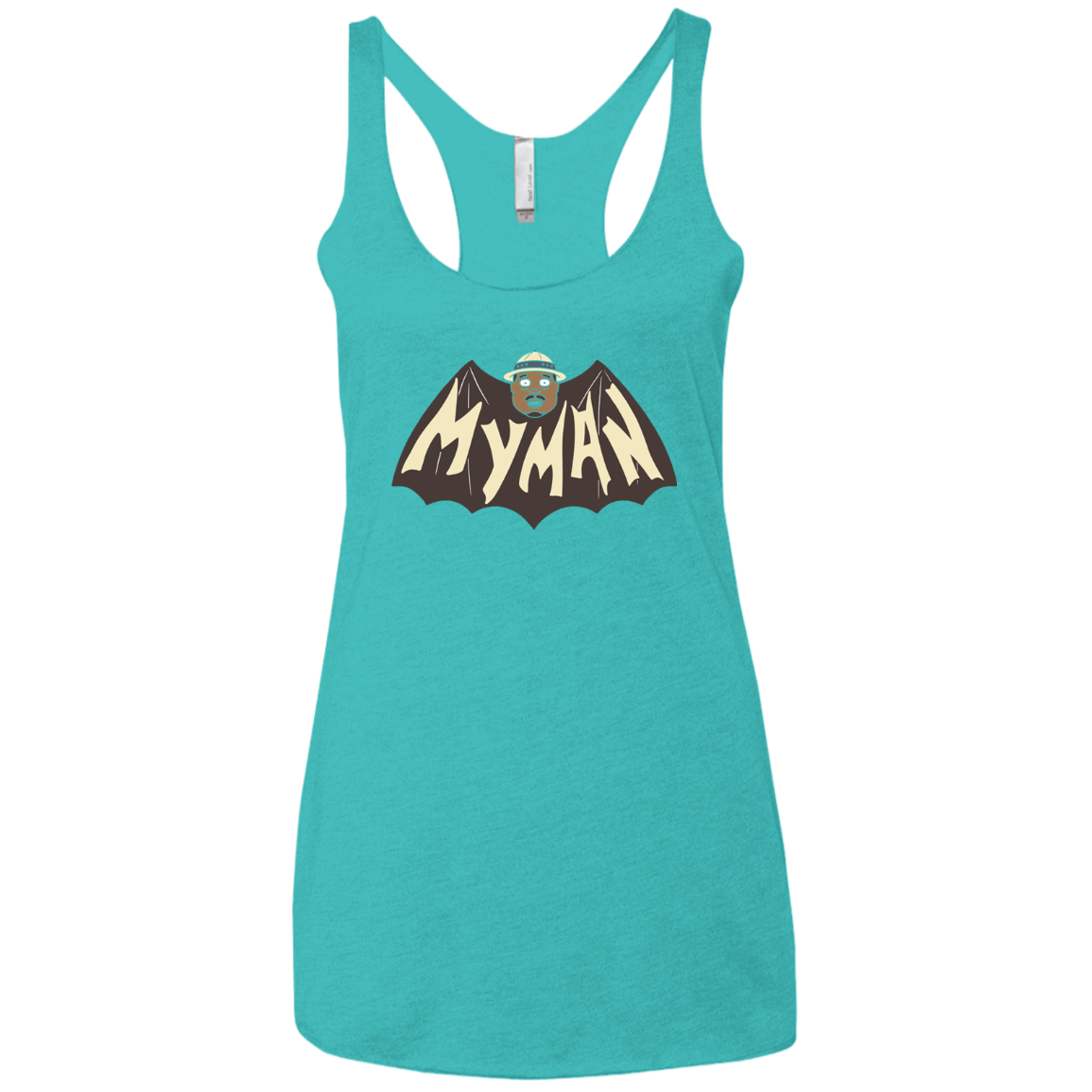 T-Shirts Tahiti Blue / X-Small My Man! Women's Triblend Racerback Tank