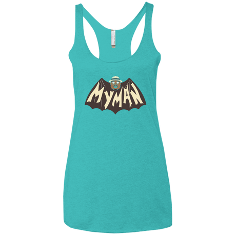 T-Shirts Tahiti Blue / X-Small My Man! Women's Triblend Racerback Tank