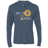 T-Shirts Indigo / X-Small My Sun And Stars Triblend Long Sleeve Hoodie Tee