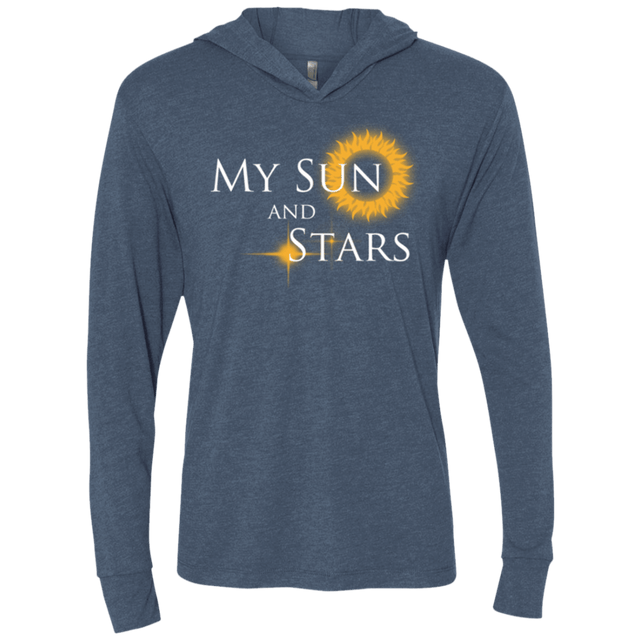 T-Shirts Indigo / X-Small My Sun And Stars Triblend Long Sleeve Hoodie Tee