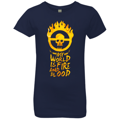 T-Shirts Midnight Navy / YXS My World Is Fire Girls Premium T-Shirt