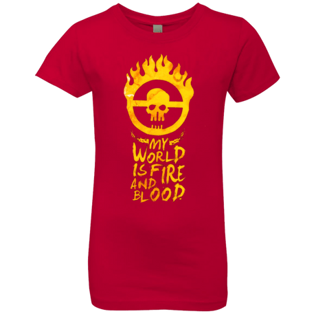 T-Shirts Red / YXS My World Is Fire Girls Premium T-Shirt