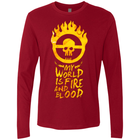 T-Shirts Cardinal / Small My World Is Fire Men's Premium Long Sleeve