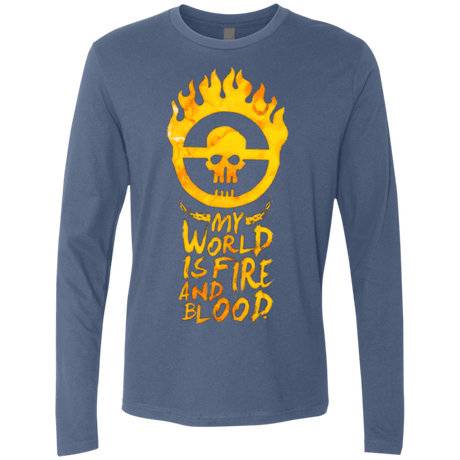 T-Shirts Indigo / Small My World Is Fire Men's Premium Long Sleeve
