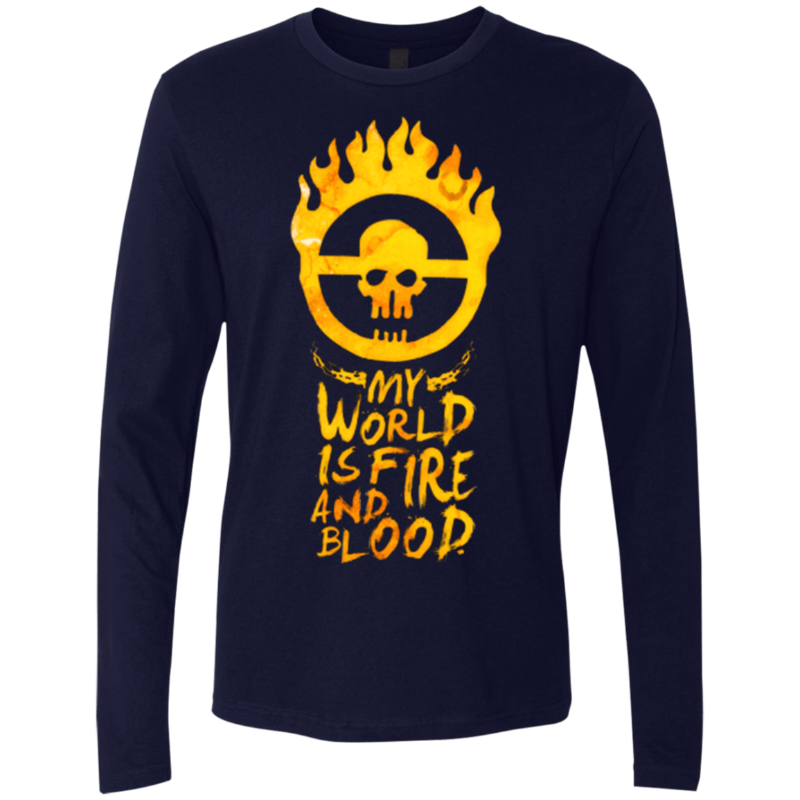 T-Shirts Midnight Navy / Small My World Is Fire Men's Premium Long Sleeve