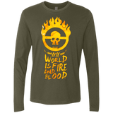 T-Shirts Military Green / Small My World Is Fire Men's Premium Long Sleeve