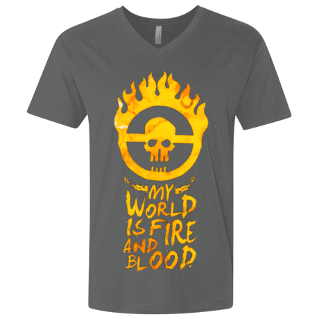 T-Shirts Heavy Metal / X-Small My World Is Fire Men's Premium V-Neck