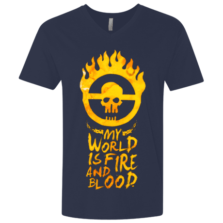 T-Shirts Midnight Navy / X-Small My World Is Fire Men's Premium V-Neck
