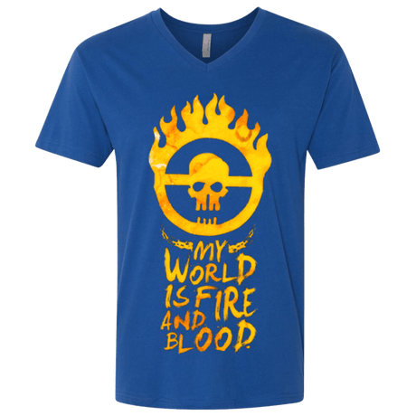T-Shirts Royal / X-Small My World Is Fire Men's Premium V-Neck