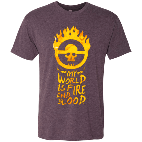 T-Shirts Vintage Purple / Small My World Is Fire Men's Triblend T-Shirt