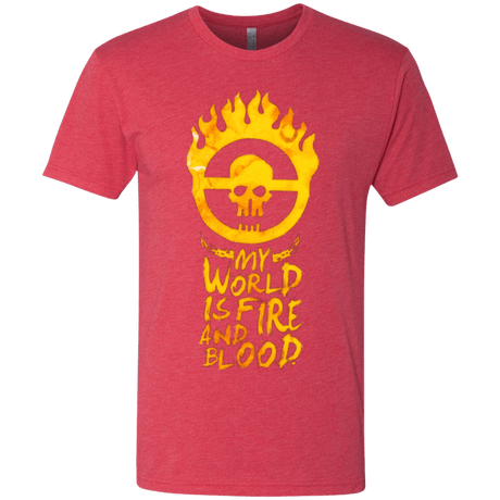 T-Shirts Vintage Red / Small My World Is Fire Men's Triblend T-Shirt