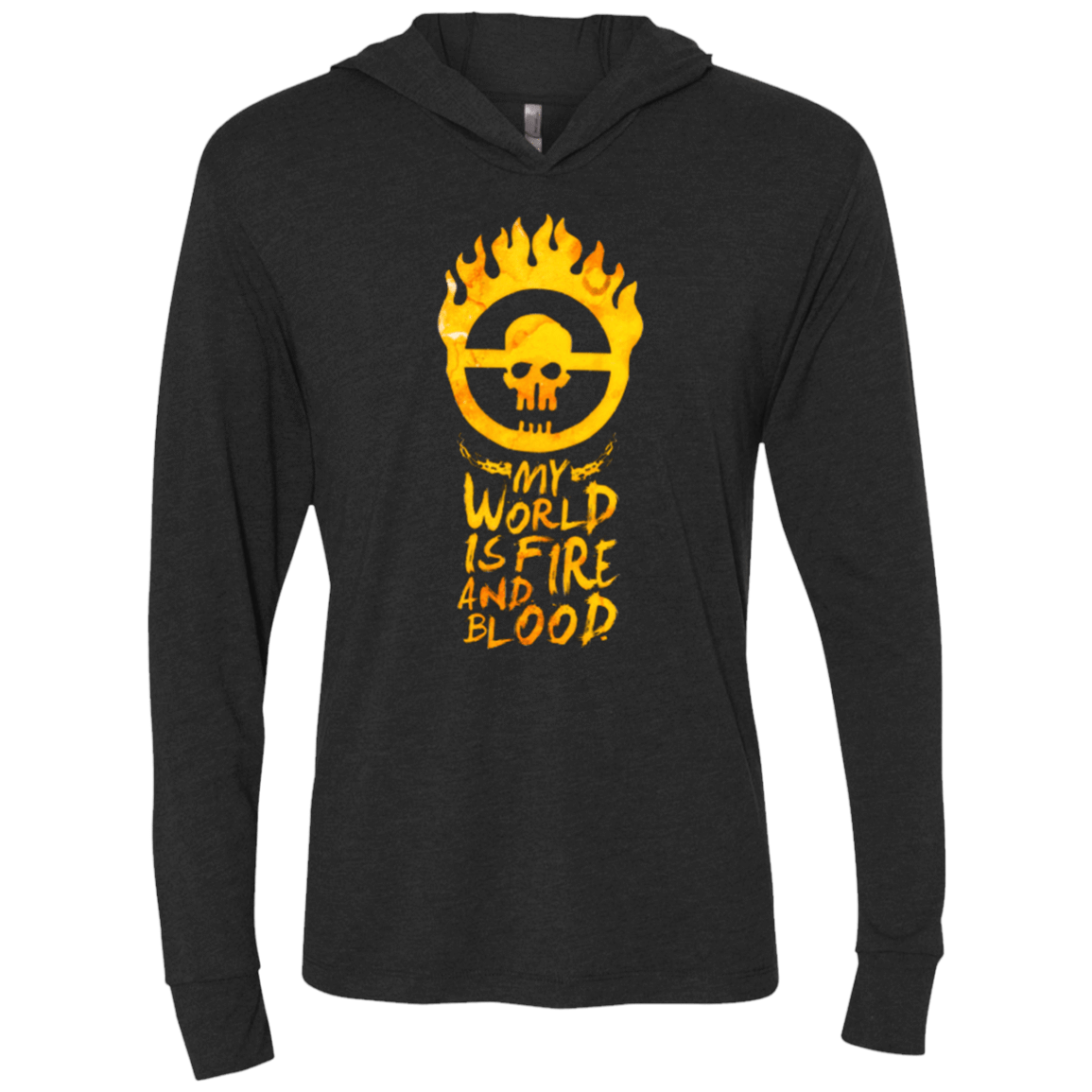 T-Shirts Vintage Black / X-Small My World Is Fire Triblend Long Sleeve Hoodie Tee