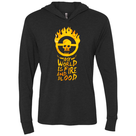 T-Shirts Vintage Black / X-Small My World Is Fire Triblend Long Sleeve Hoodie Tee