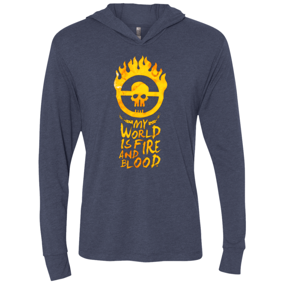T-Shirts Vintage Navy / X-Small My World Is Fire Triblend Long Sleeve Hoodie Tee