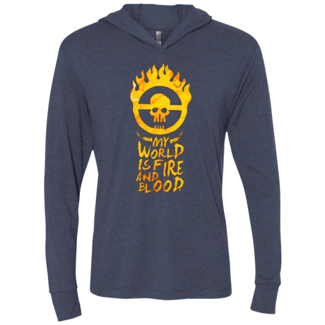 T-Shirts Vintage Navy / X-Small My World Is Fire Triblend Long Sleeve Hoodie Tee