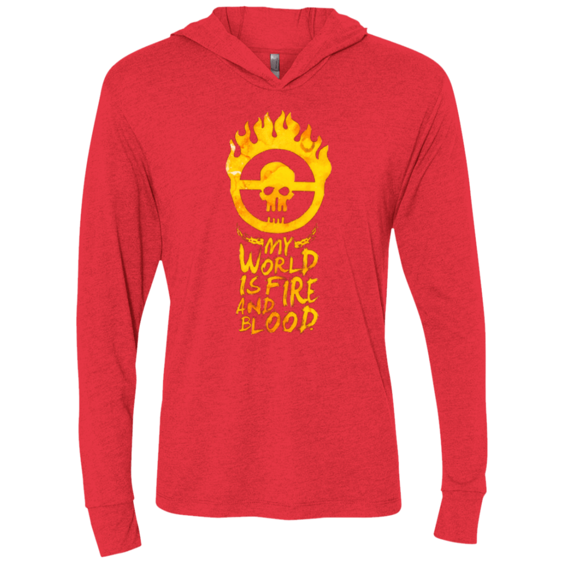 T-Shirts Vintage Red / X-Small My World Is Fire Triblend Long Sleeve Hoodie Tee