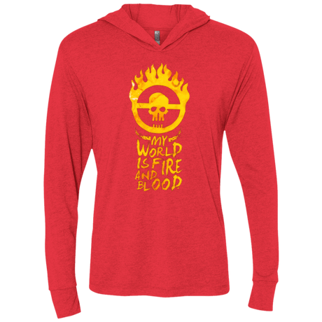 T-Shirts Vintage Red / X-Small My World Is Fire Triblend Long Sleeve Hoodie Tee