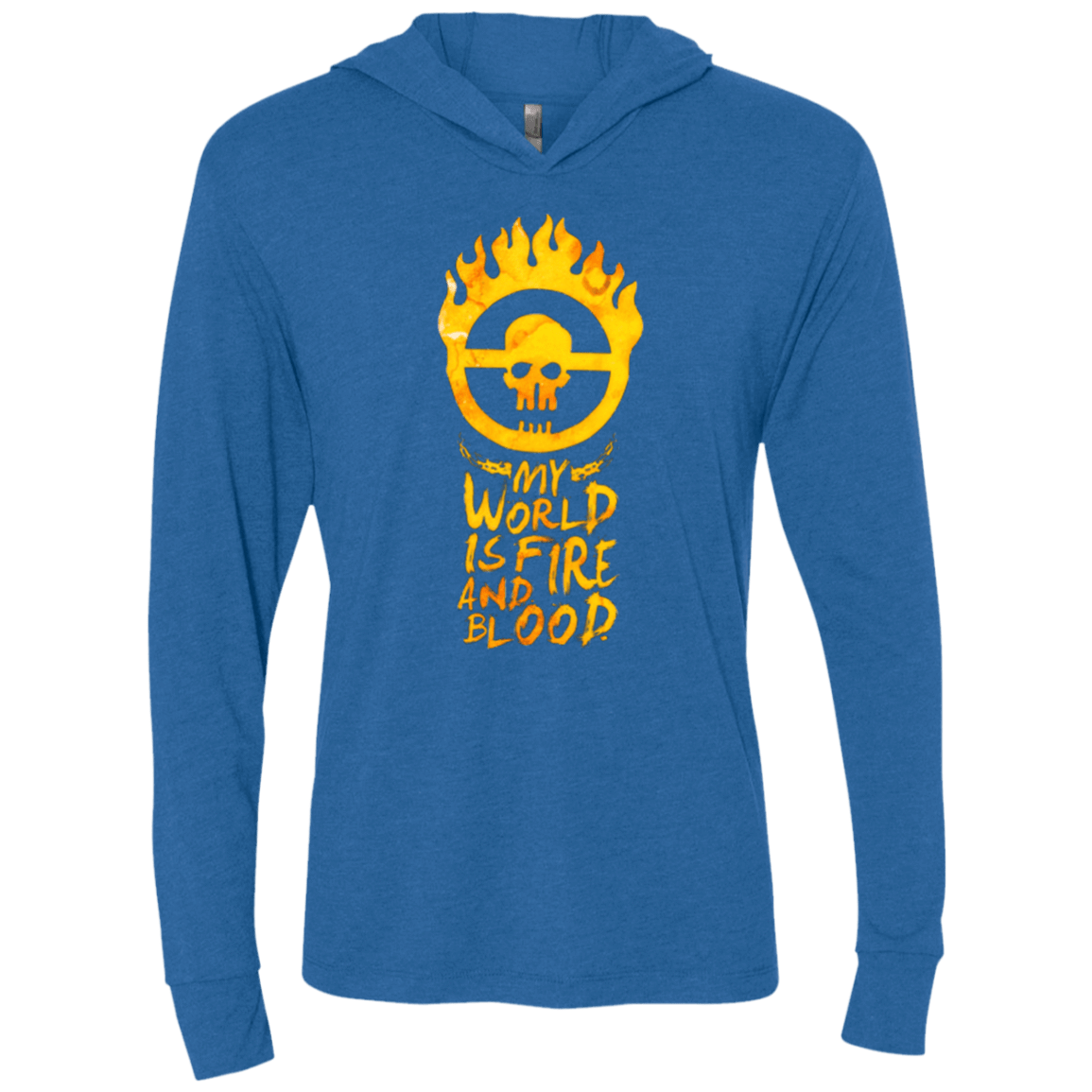 T-Shirts Vintage Royal / X-Small My World Is Fire Triblend Long Sleeve Hoodie Tee